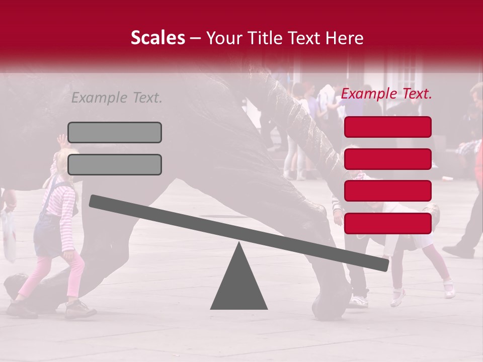 A Group Of Children Playing In Front Of A Statue PowerPoint Template