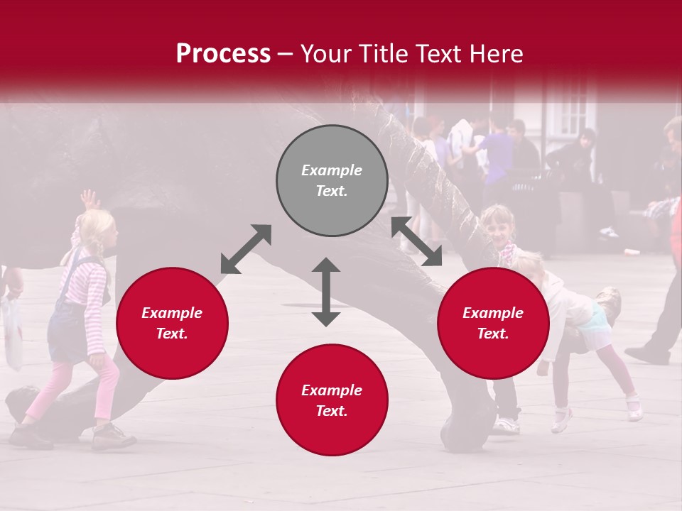 A Group Of Children Playing In Front Of A Statue PowerPoint Template