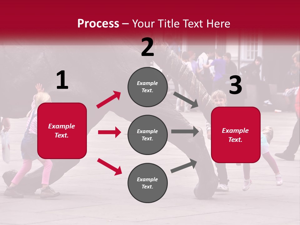 A Group Of Children Playing In Front Of A Statue PowerPoint Template