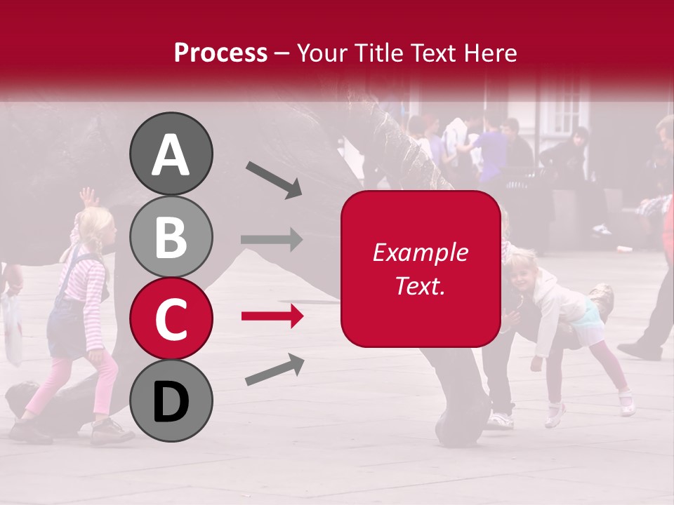 A Group Of Children Playing In Front Of A Statue PowerPoint Template