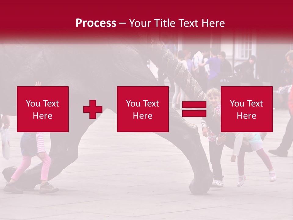 A Group Of Children Playing In Front Of A Statue PowerPoint Template