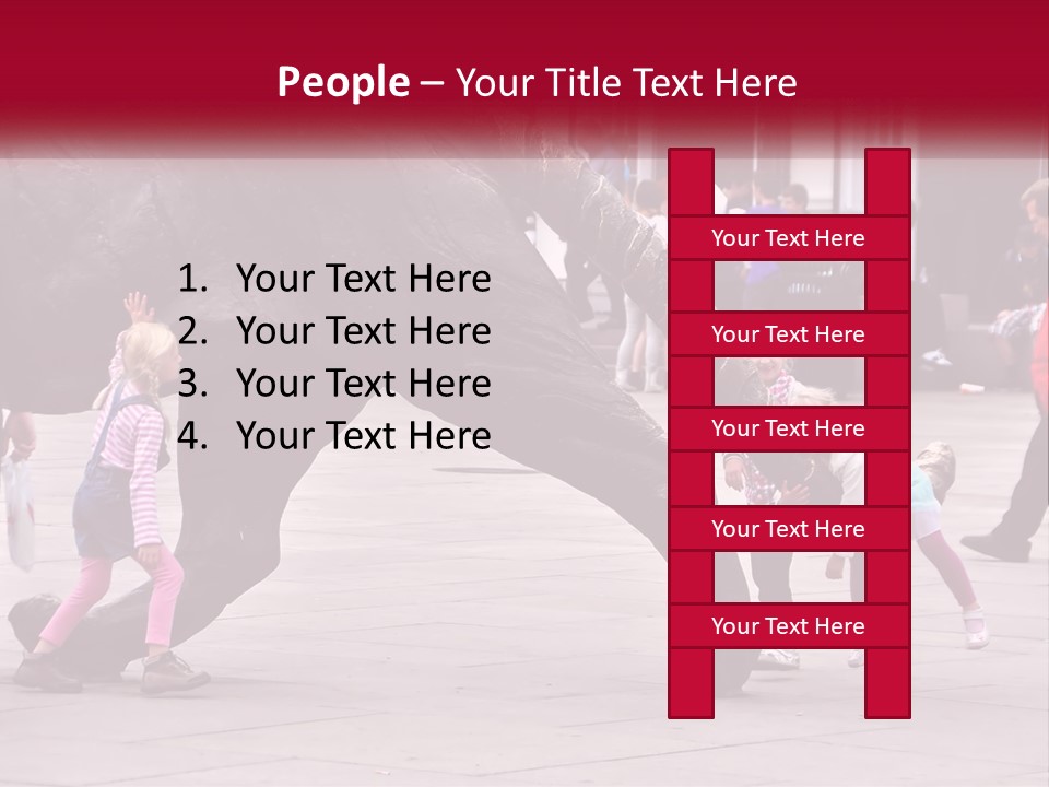 A Group Of Children Playing In Front Of A Statue PowerPoint Template