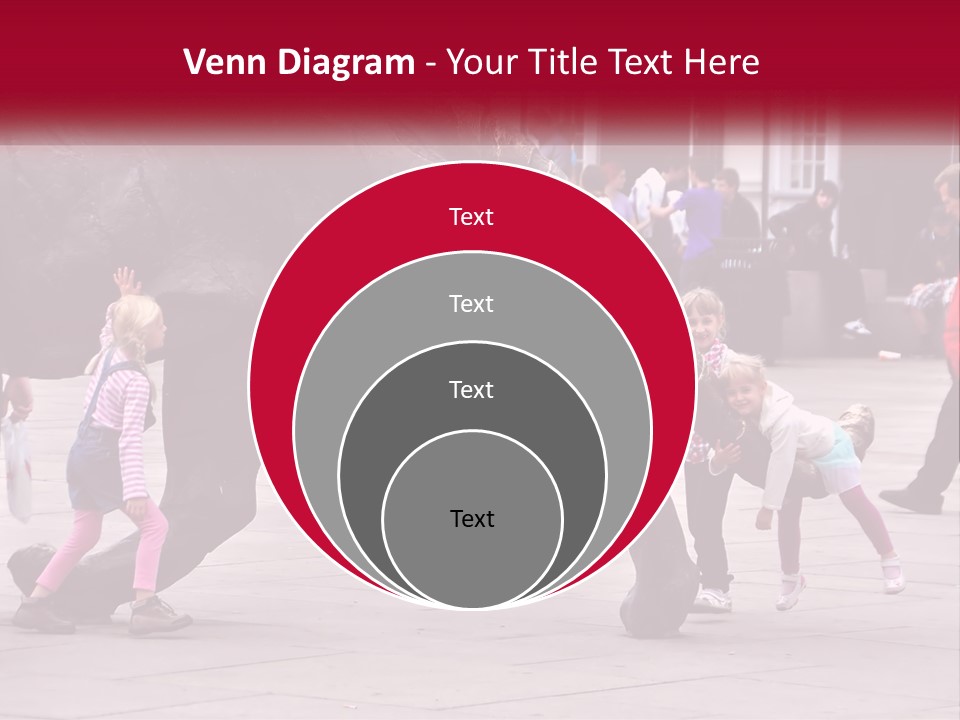 A Group Of Children Playing In Front Of A Statue PowerPoint Template