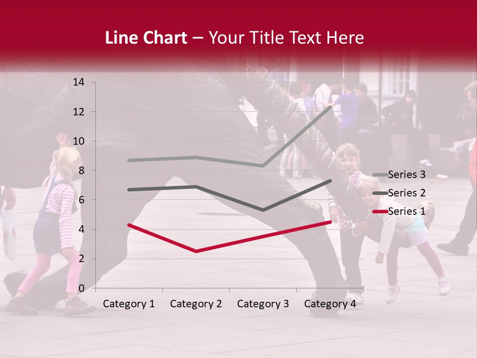 A Group Of Children Playing In Front Of A Statue PowerPoint Template