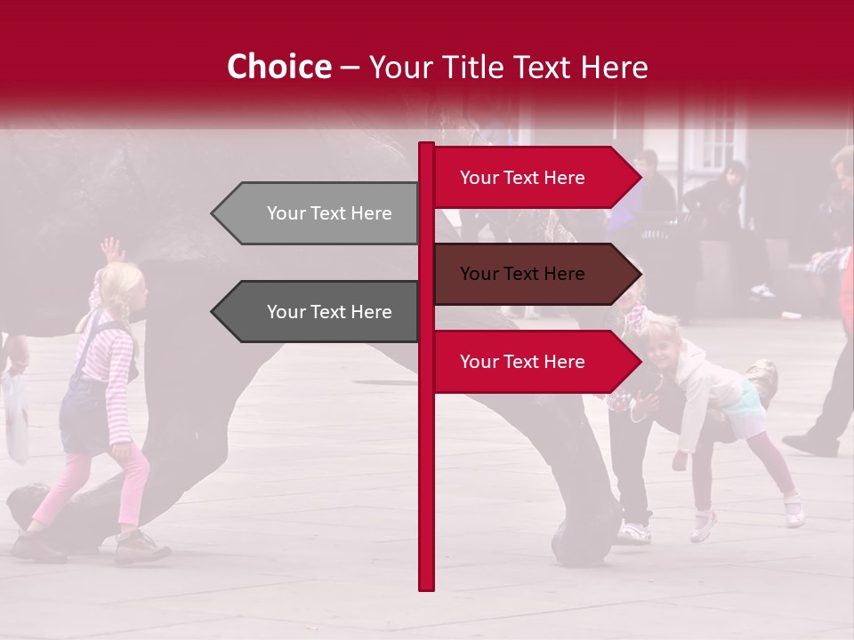 A Group Of Children Playing In Front Of A Statue PowerPoint Template