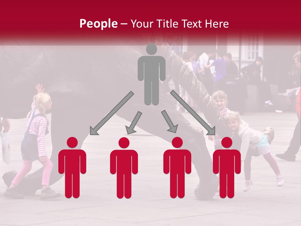 A Group Of Children Playing In Front Of A Statue PowerPoint Template