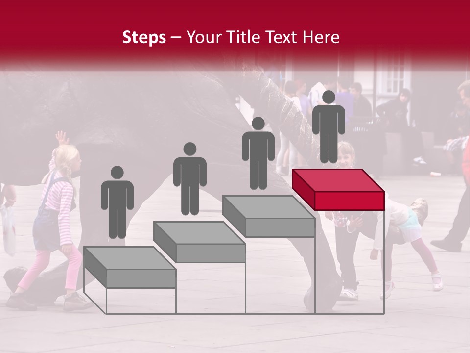 A Group Of Children Playing In Front Of A Statue PowerPoint Template