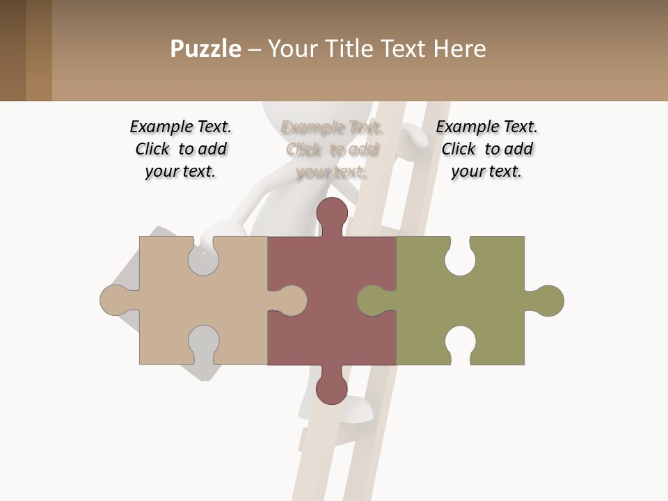 A Person Climbing Up A Ladder With A Briefcase PowerPoint Template