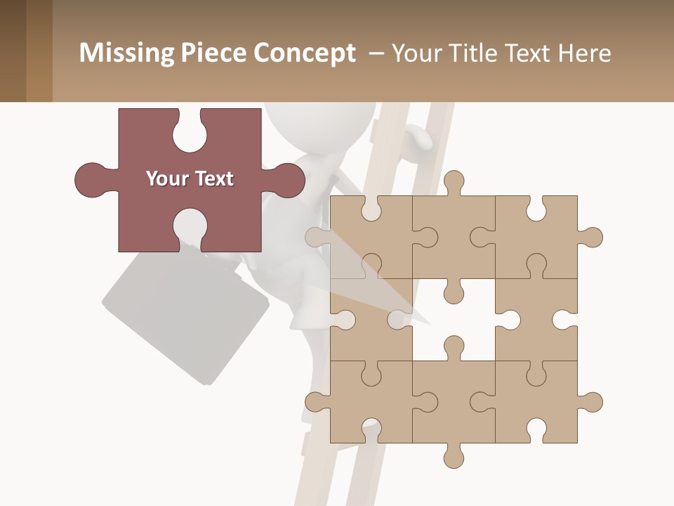 A Person Climbing Up A Ladder With A Briefcase PowerPoint Template