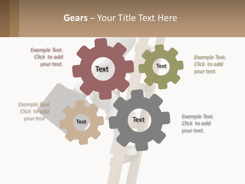 A Person Climbing Up A Ladder With A Briefcase PowerPoint Template