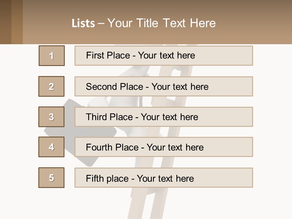A Person Climbing Up A Ladder With A Briefcase PowerPoint Template