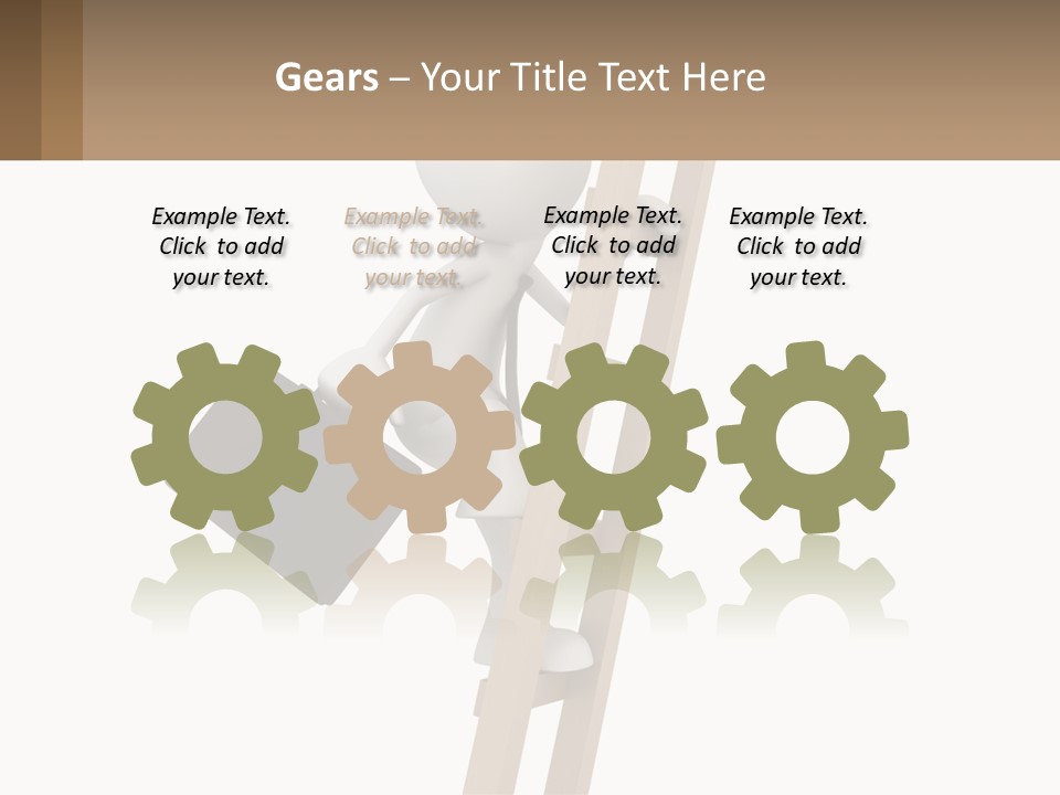 A Person Climbing Up A Ladder With A Briefcase PowerPoint Template