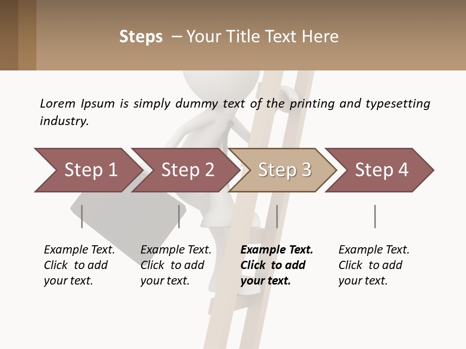A Person Climbing Up A Ladder With A Briefcase PowerPoint Template