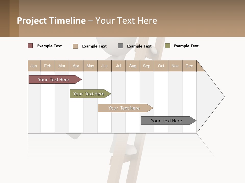 A Person Climbing Up A Ladder With A Briefcase PowerPoint Template