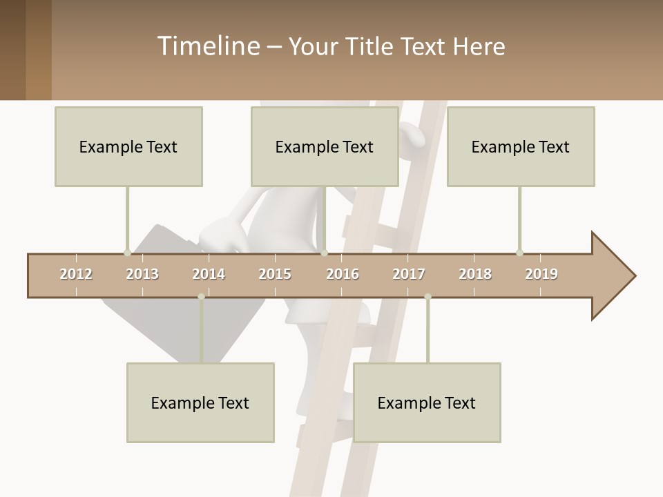 A Person Climbing Up A Ladder With A Briefcase PowerPoint Template
