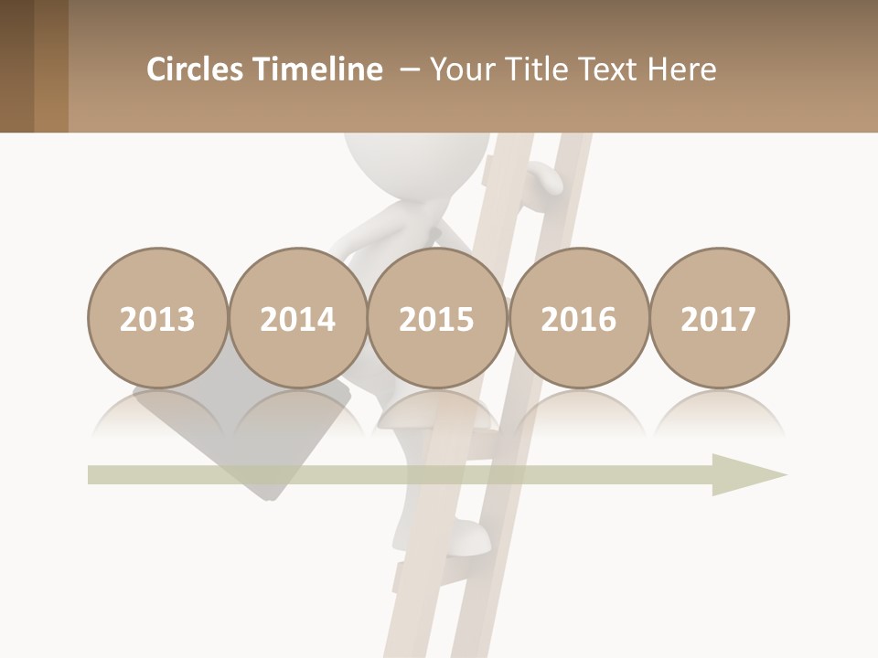 A Person Climbing Up A Ladder With A Briefcase PowerPoint Template