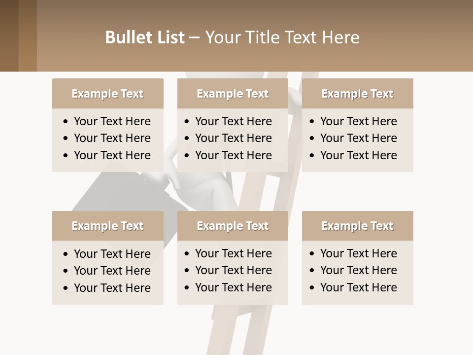 A Person Climbing Up A Ladder With A Briefcase PowerPoint Template