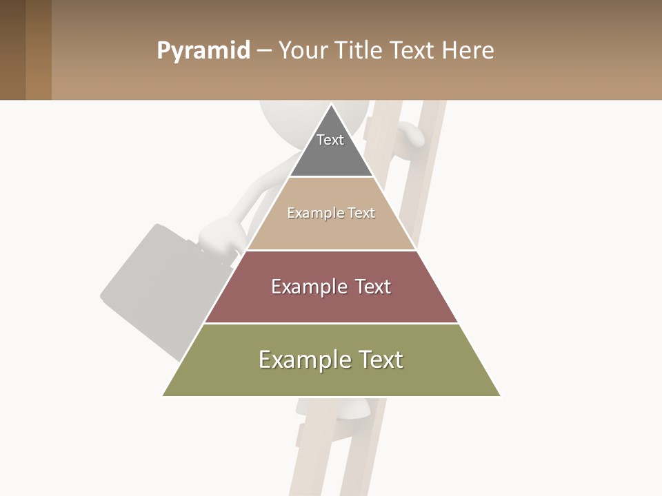 A Person Climbing Up A Ladder With A Briefcase PowerPoint Template