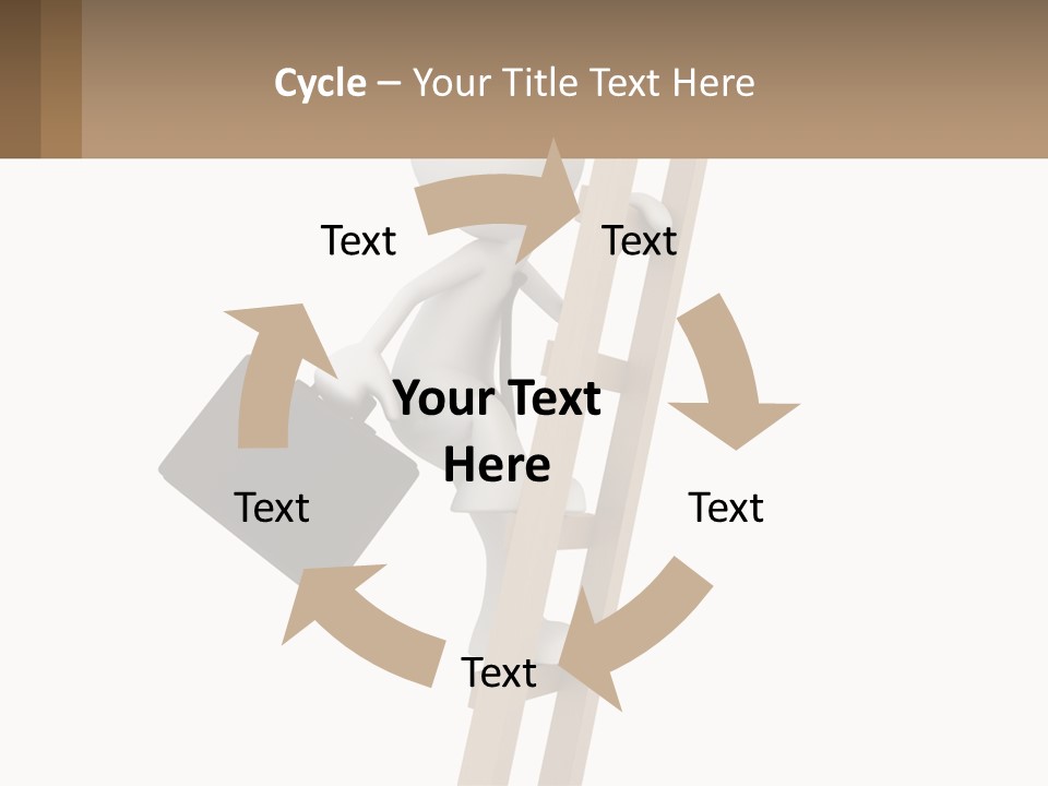 A Person Climbing Up A Ladder With A Briefcase PowerPoint Template