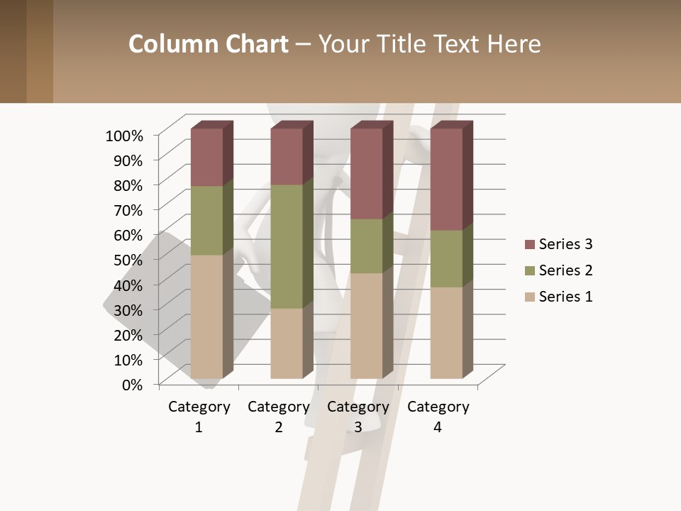 A Person Climbing Up A Ladder With A Briefcase PowerPoint Template