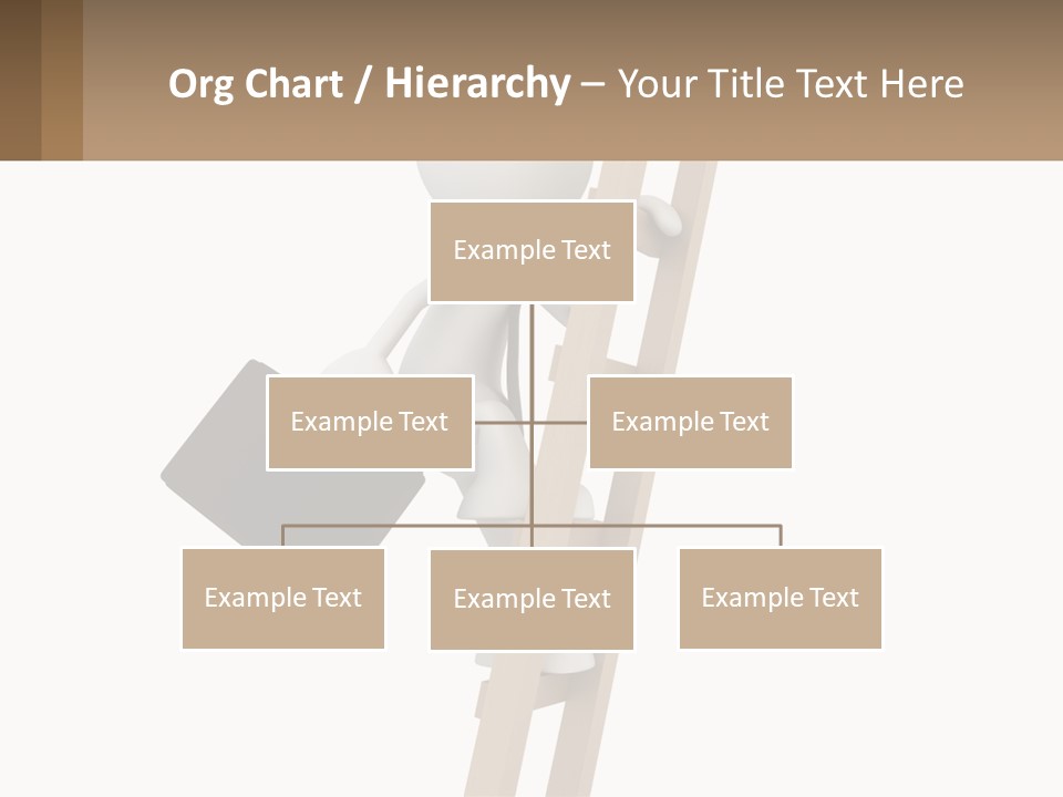 A Person Climbing Up A Ladder With A Briefcase PowerPoint Template
