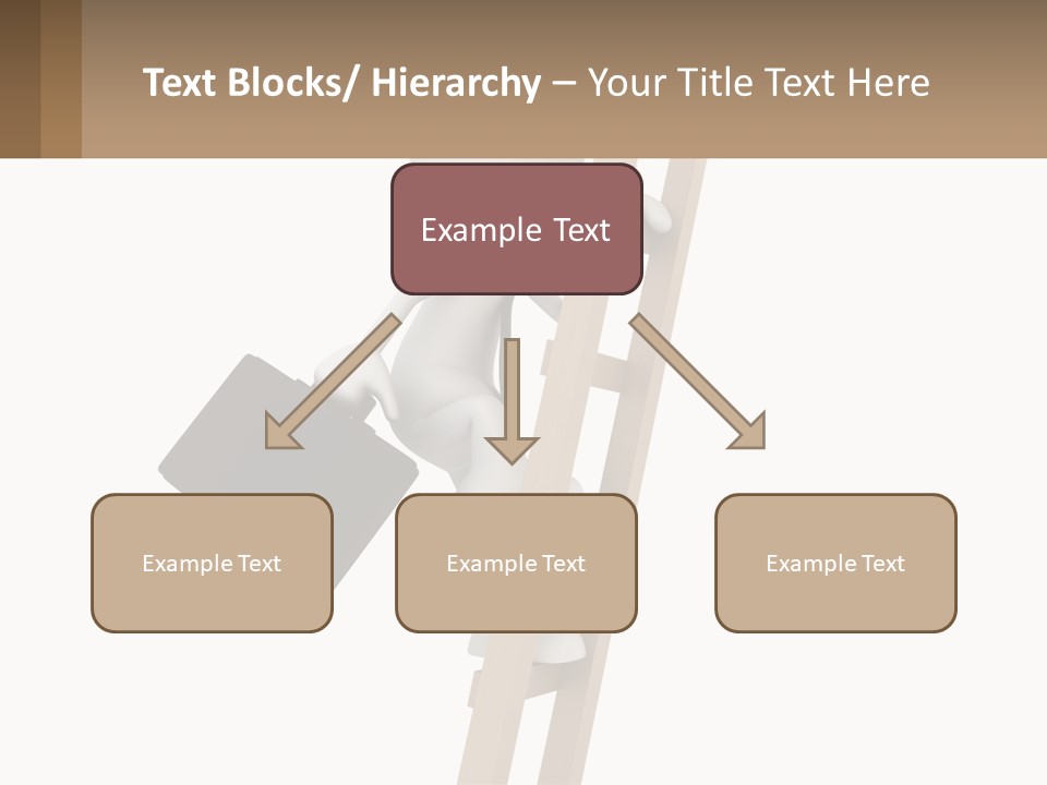 A Person Climbing Up A Ladder With A Briefcase PowerPoint Template