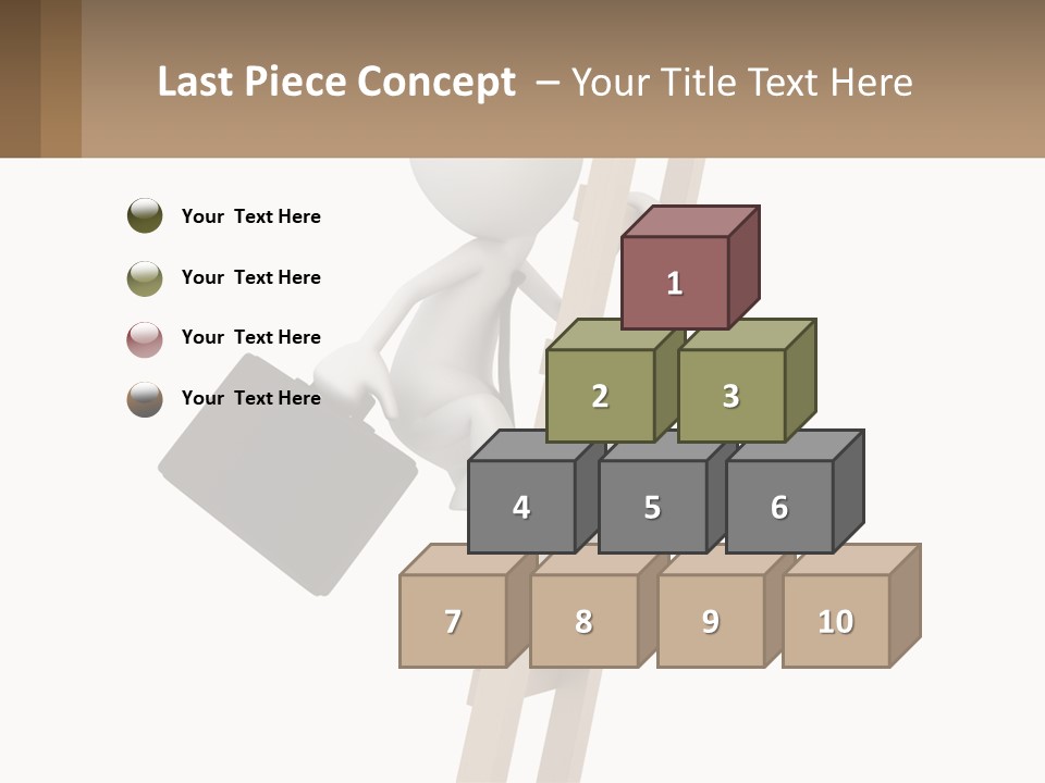 A Person Climbing Up A Ladder With A Briefcase PowerPoint Template