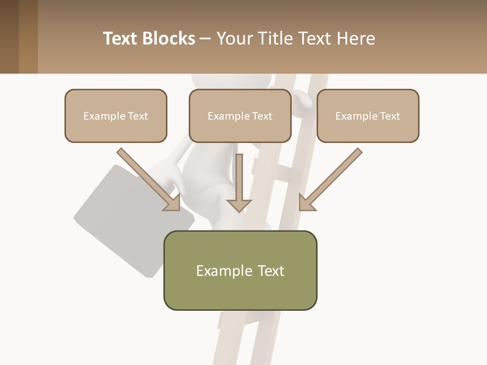 A Person Climbing Up A Ladder With A Briefcase PowerPoint Template