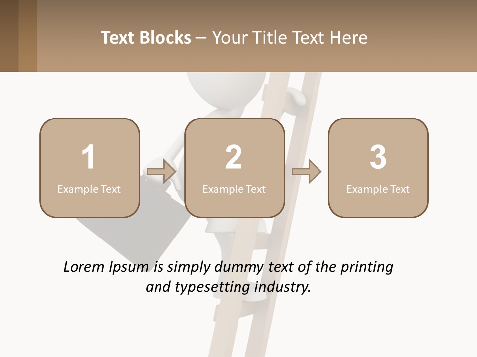 A Person Climbing Up A Ladder With A Briefcase PowerPoint Template