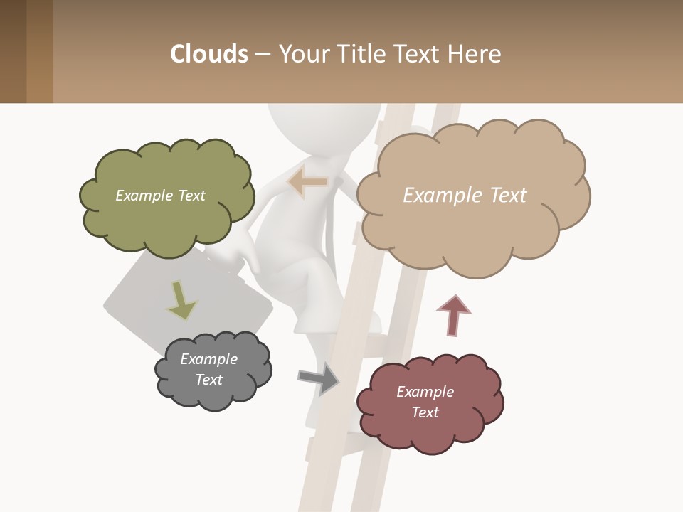 A Person Climbing Up A Ladder With A Briefcase PowerPoint Template
