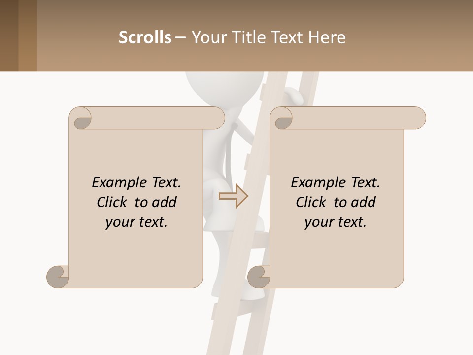 A Person Climbing Up A Ladder With A Briefcase PowerPoint Template