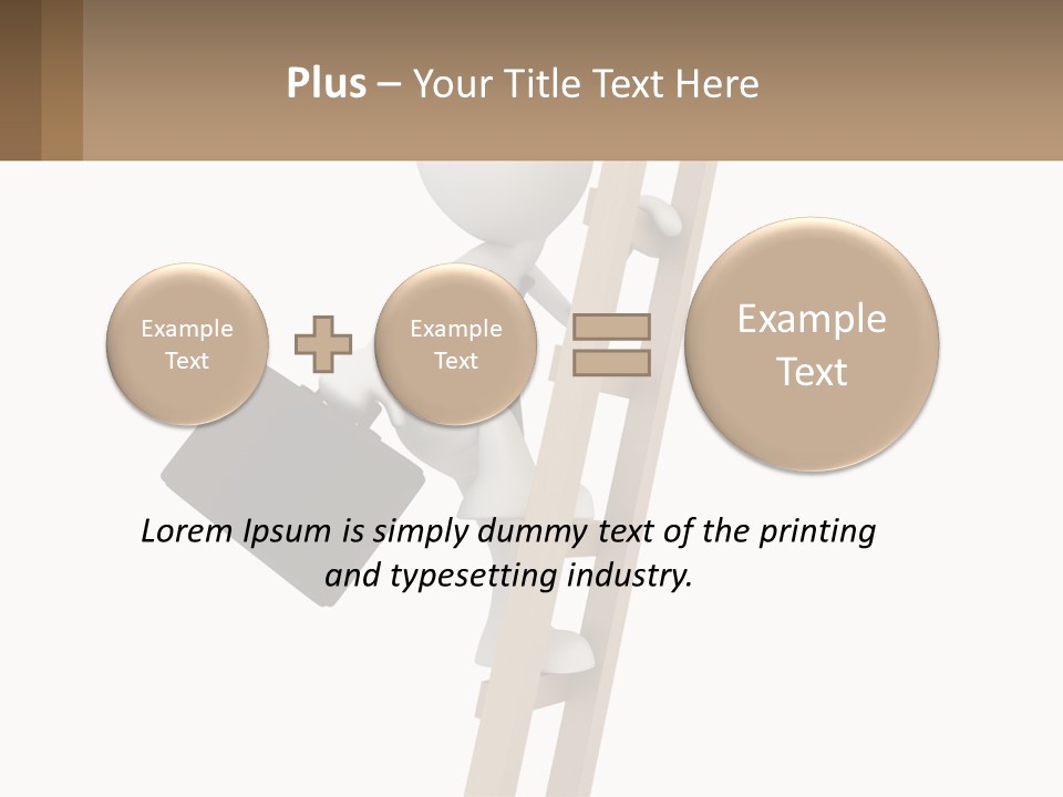 A Person Climbing Up A Ladder With A Briefcase PowerPoint Template