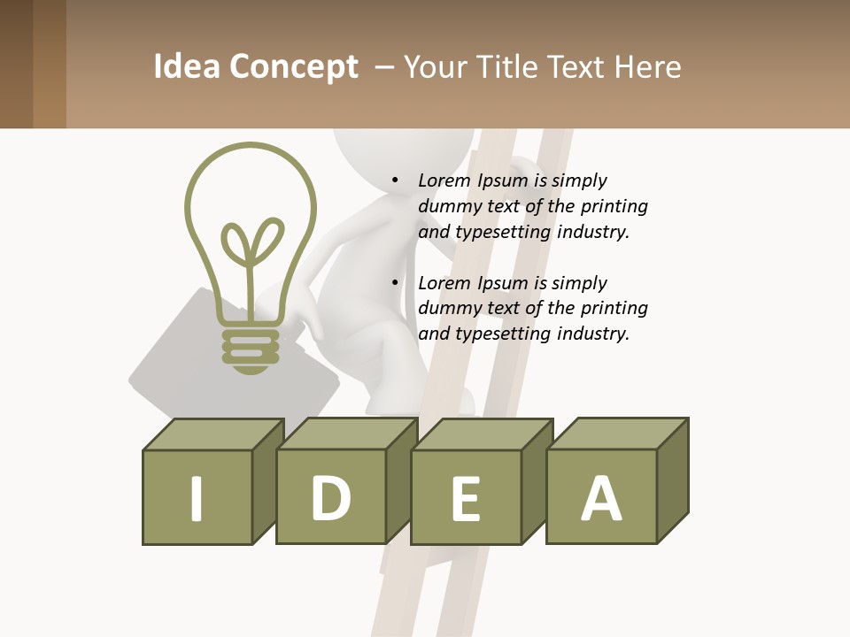 A Person Climbing Up A Ladder With A Briefcase PowerPoint Template