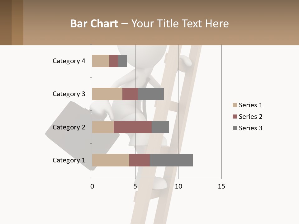 A Person Climbing Up A Ladder With A Briefcase PowerPoint Template