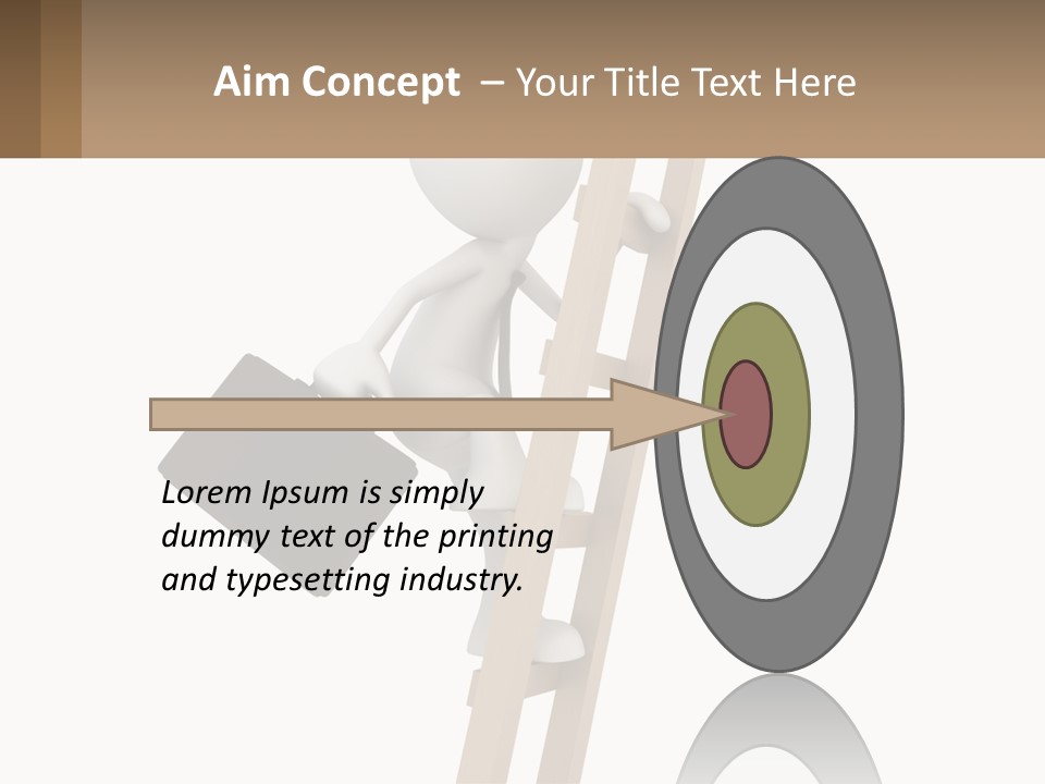 A Person Climbing Up A Ladder With A Briefcase PowerPoint Template