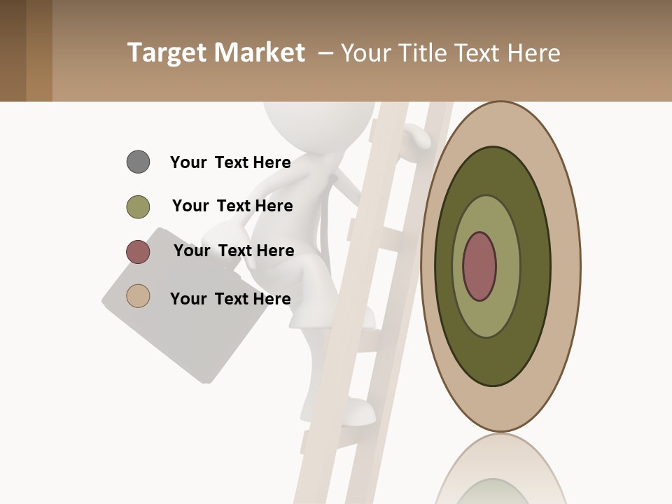 A Person Climbing Up A Ladder With A Briefcase PowerPoint Template