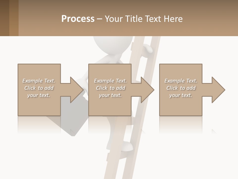 A Person Climbing Up A Ladder With A Briefcase PowerPoint Template