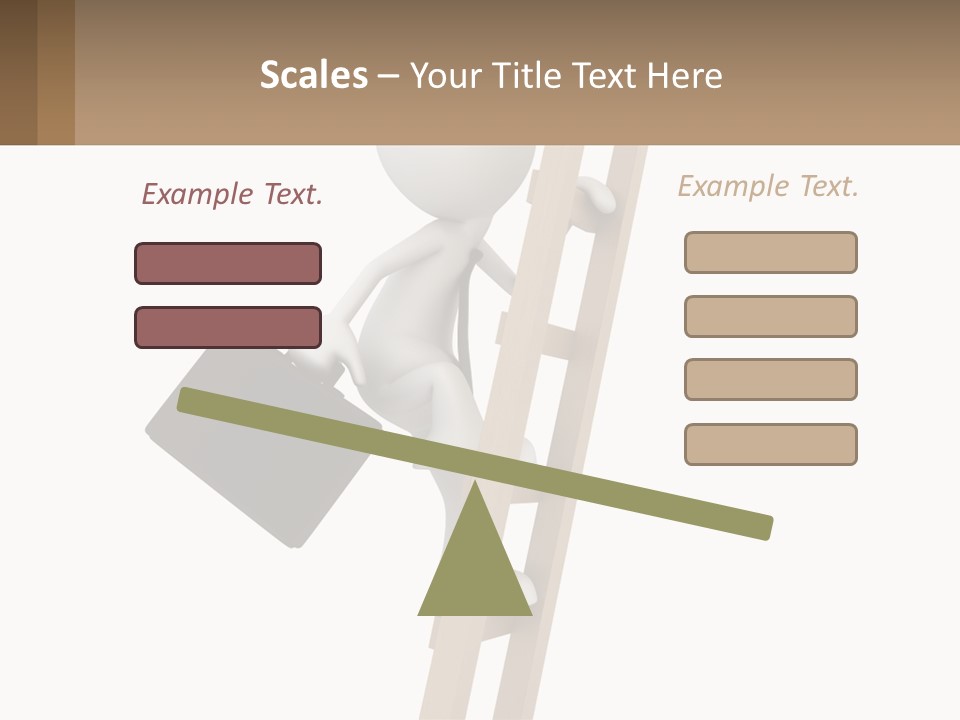 A Person Climbing Up A Ladder With A Briefcase PowerPoint Template