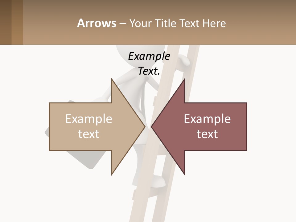 A Person Climbing Up A Ladder With A Briefcase PowerPoint Template