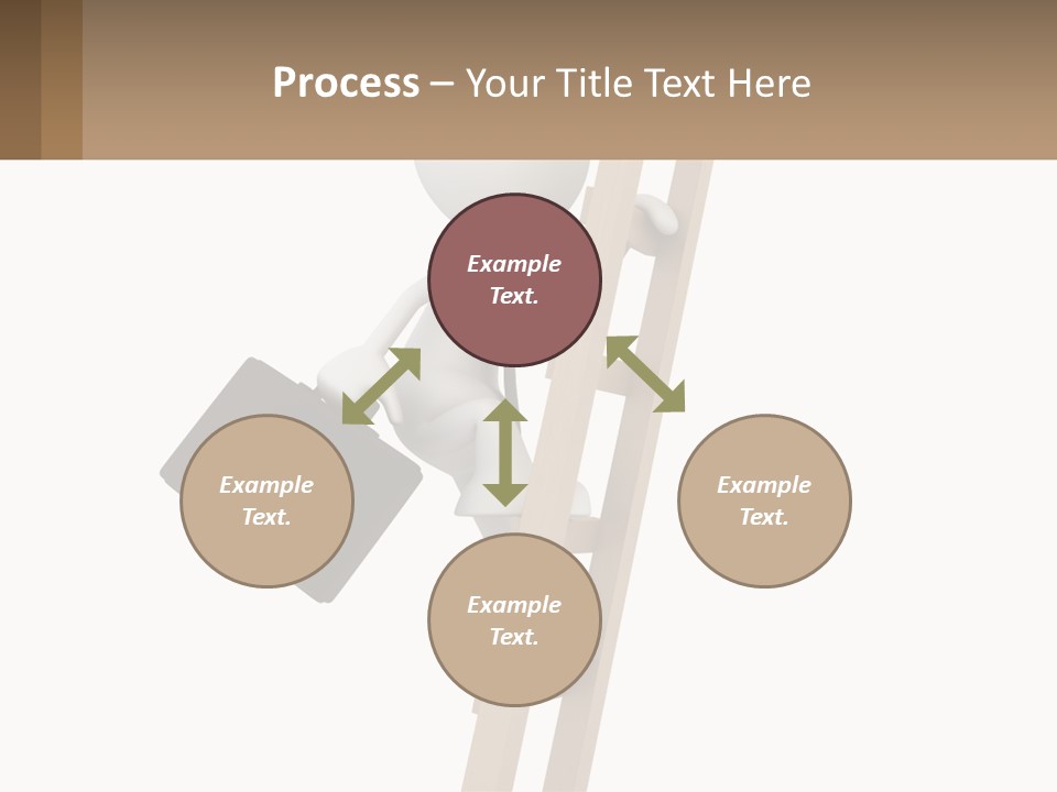 A Person Climbing Up A Ladder With A Briefcase PowerPoint Template