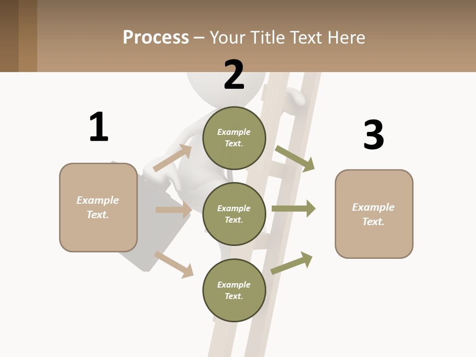 A Person Climbing Up A Ladder With A Briefcase PowerPoint Template