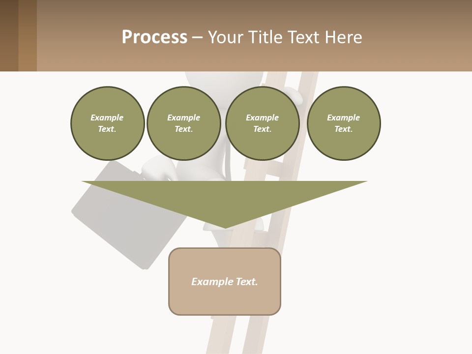 A Person Climbing Up A Ladder With A Briefcase PowerPoint Template