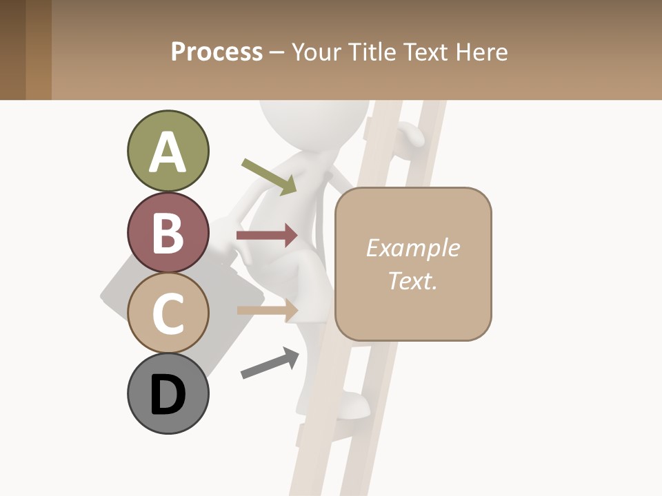 A Person Climbing Up A Ladder With A Briefcase PowerPoint Template