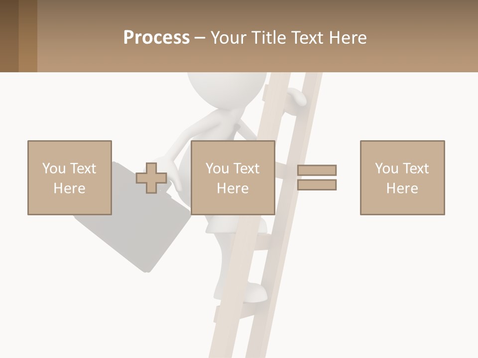 A Person Climbing Up A Ladder With A Briefcase PowerPoint Template