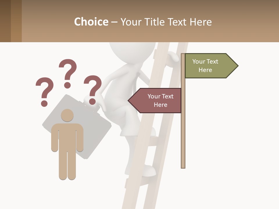 A Person Climbing Up A Ladder With A Briefcase PowerPoint Template