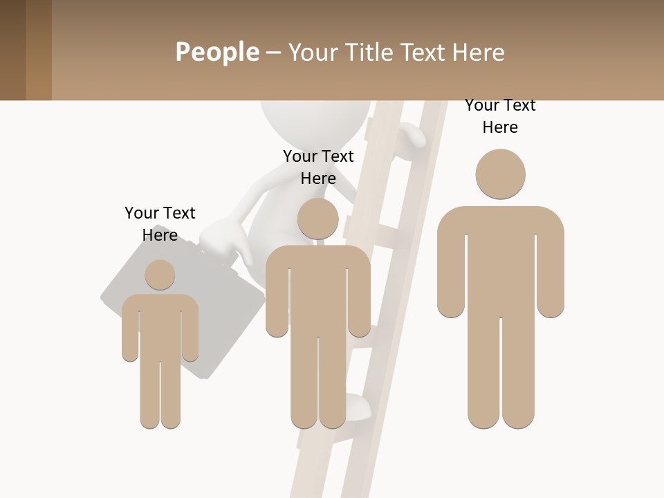 A Person Climbing Up A Ladder With A Briefcase PowerPoint Template