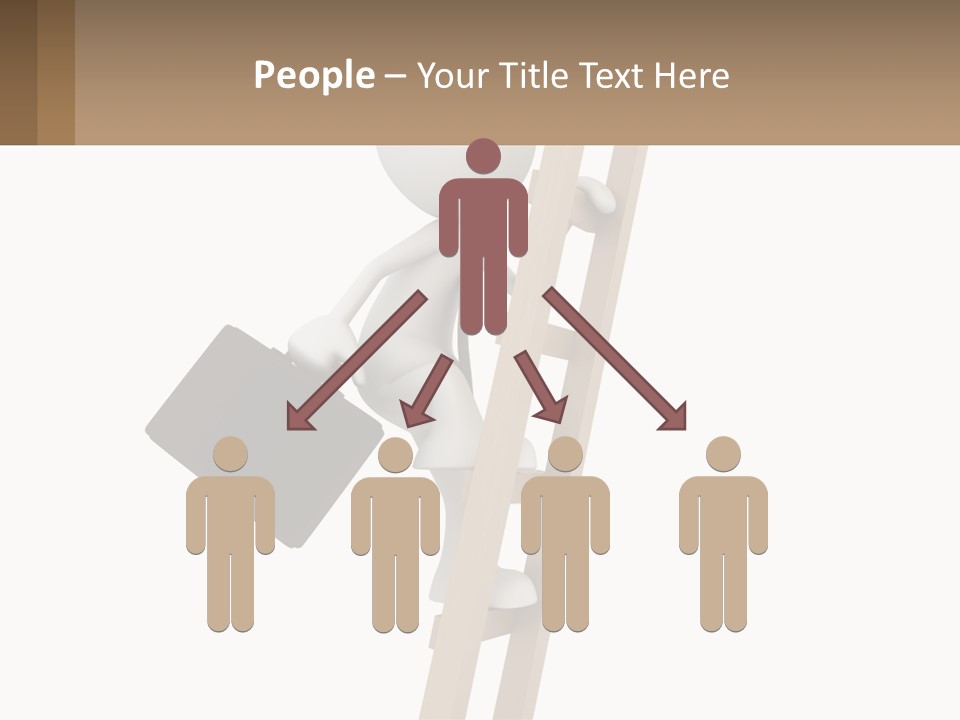 A Person Climbing Up A Ladder With A Briefcase PowerPoint Template