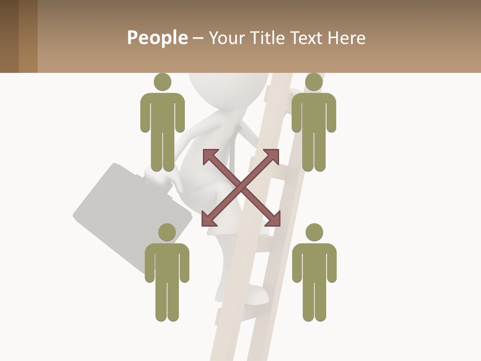 A Person Climbing Up A Ladder With A Briefcase PowerPoint Template