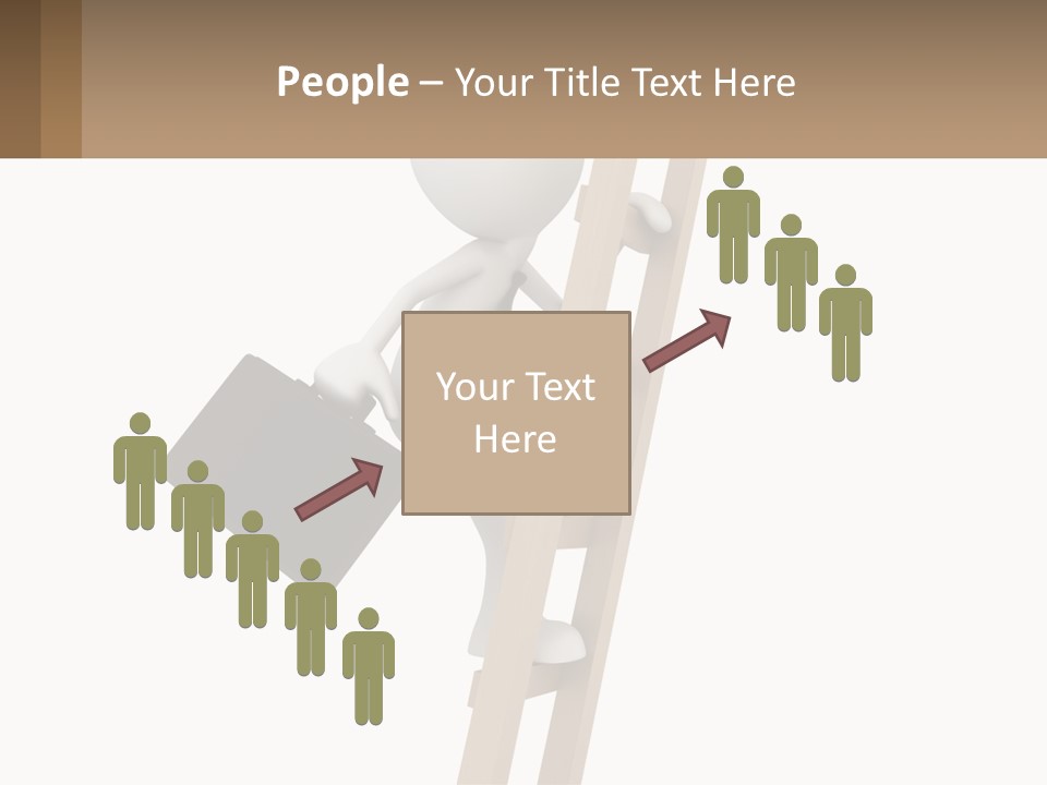 A Person Climbing Up A Ladder With A Briefcase PowerPoint Template