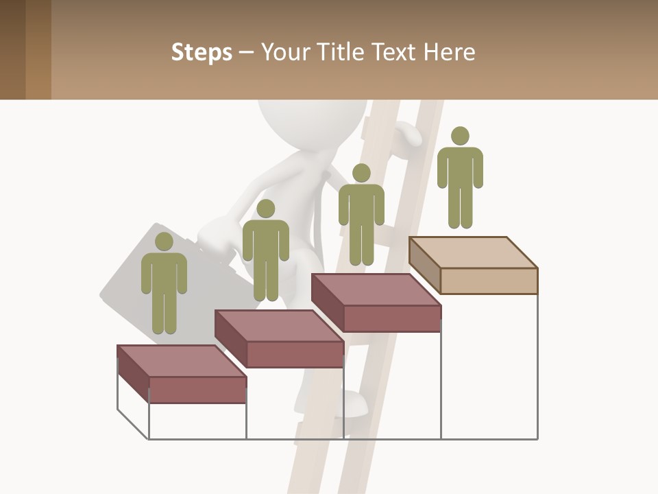 A Person Climbing Up A Ladder With A Briefcase PowerPoint Template